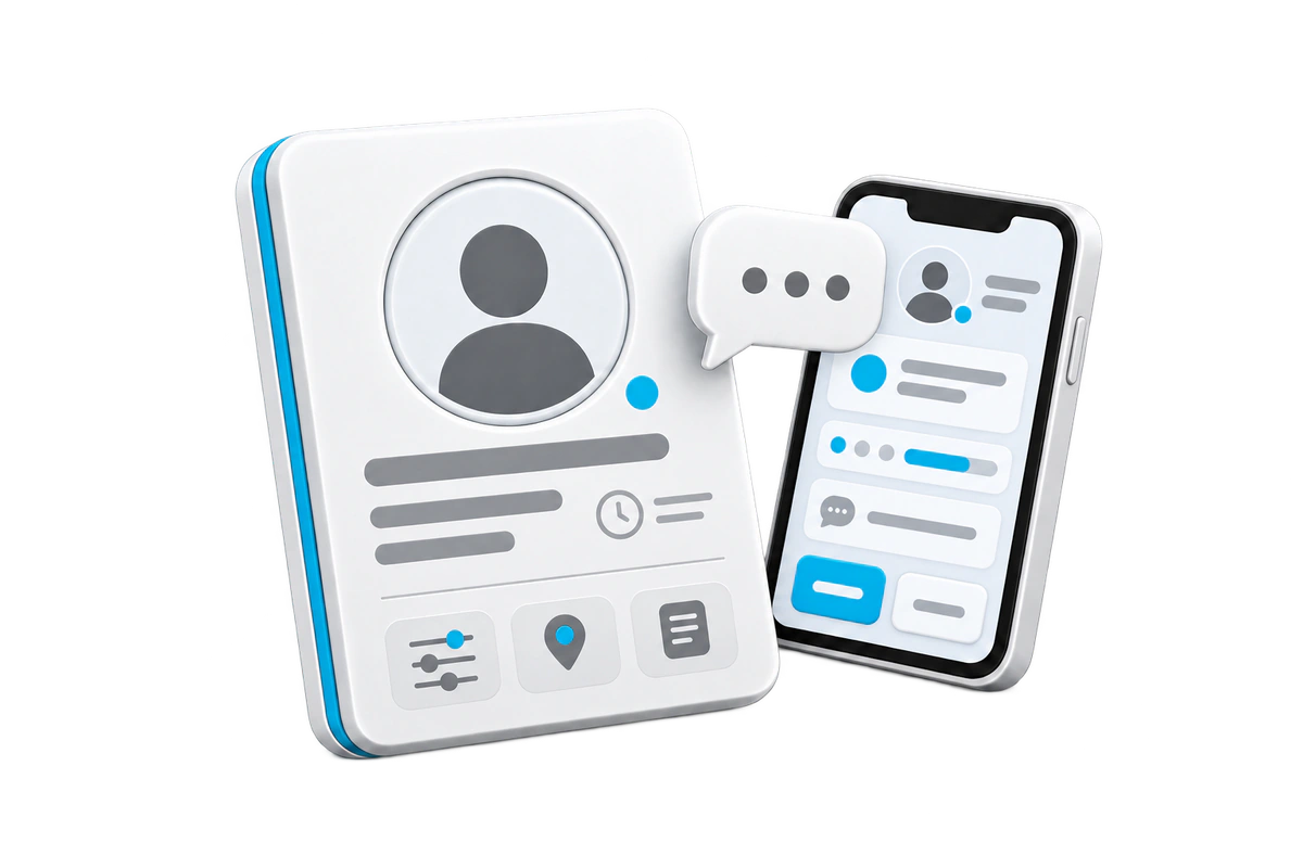 Customer profile and customer-app management interface